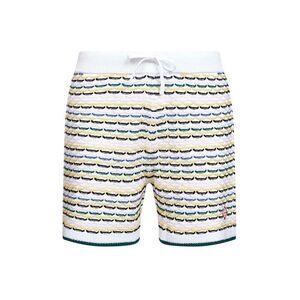 Casablanca Men White Crochet Cotton Tuck Stitch Shorts